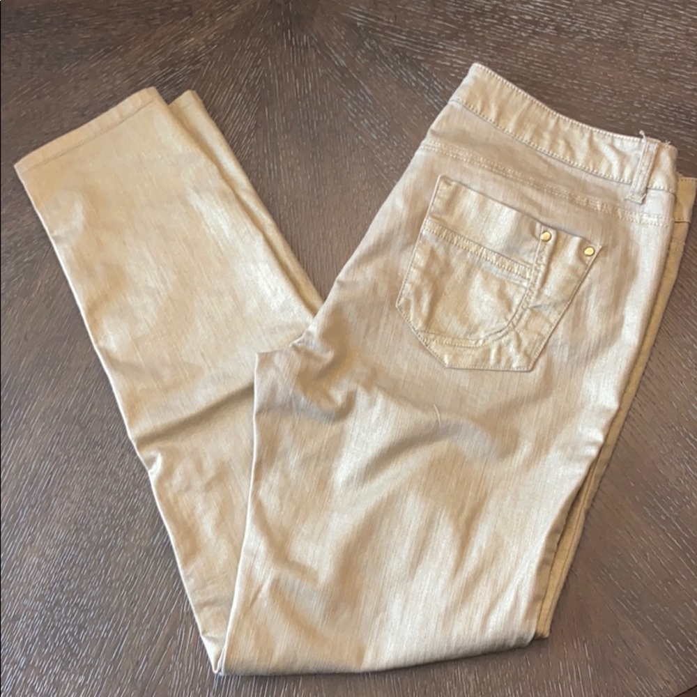 Stylish Metallic Gold Jeans